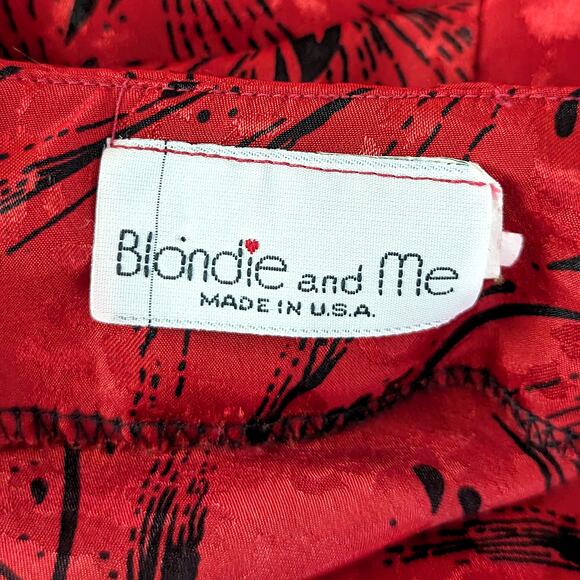 Vintage Blondie and Me Red Satin Ruched Wrap Dress Kimono Evening USA 80's S/M - Picture 9 of 12